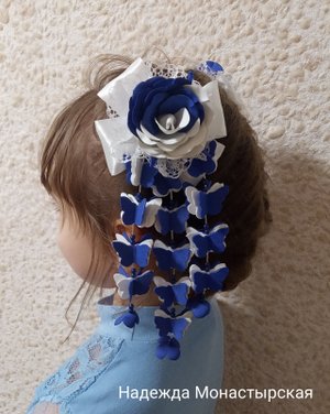 Нарядные банты с подвесками бабочками.DIY
