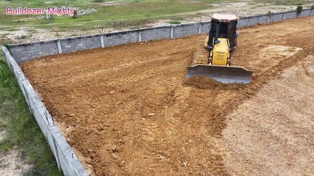 Dozer Moving Stone & Soil, To Compact The Land, Dump Truck Unloading