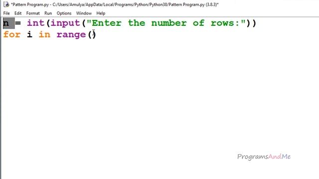Printing Stars "*" in Right Triangle Shape | Python Pattern Program