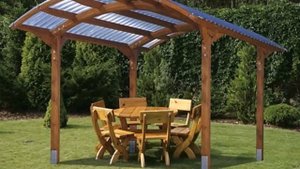 как построить беседку навес для дачи своими руками