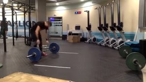 CrossFit комплекс: подъем штанги с пола над головой + прыжки в длину