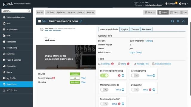 Website, WordPress, multiple Domains Hosting on DigitalOcean with the Plesk Control Panel смотреть онлайн