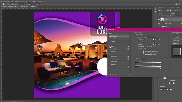 Instagram Social Media AD Design For Hotel Resort | Social Media Post Design | Photoshop Tutorial смотреть онлайн