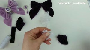 DIY/МК Шикарный бант из бархата и кружева.???Стильный бархатный бант. Велюровый бант?