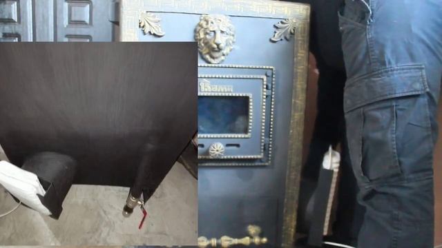 Печь для гаража, дома, дачи с турбо наддувом конвекторного типа длительного горения