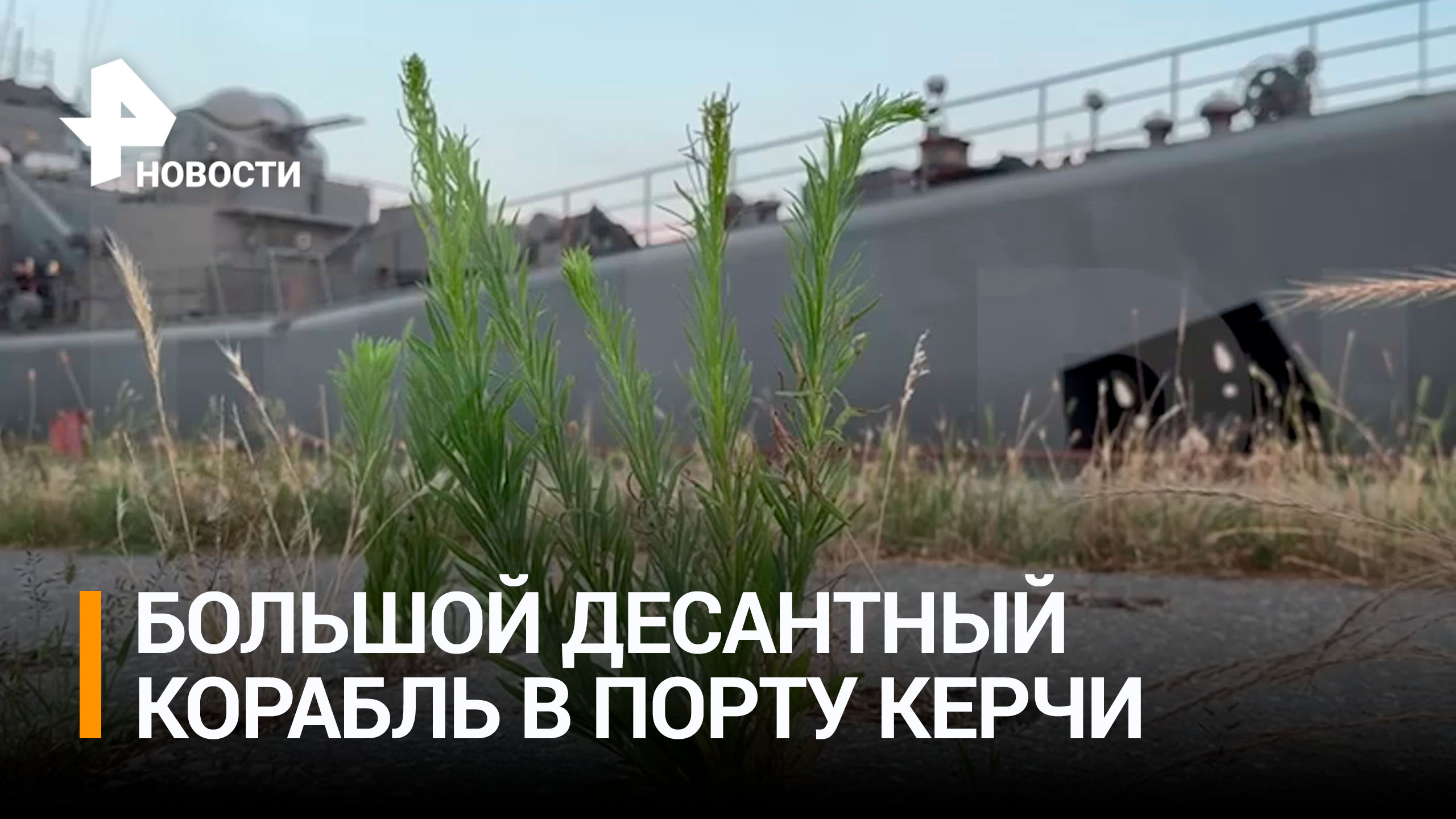 Большой десантный корабль начал перевозить машины по Керченской переправе / РЕН Новости