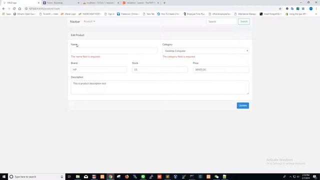 Laravel Advanced CRUD Server and Client Side Validation
