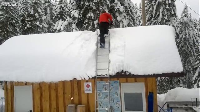 Как быстро убрать снег с крыши смотреть онлайн