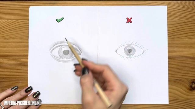 Как нарисовать глаз человека правильно и не правильно смотреть онлайн