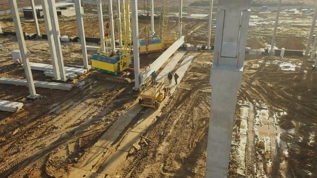 Монтаж железобетонных балок покрытия смотреть онлайн