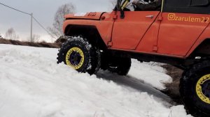 На Джипе. Зачем спускать колеса? Уаз и давление в шинах! Едем по метровому снегу!