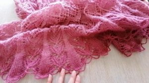 Шаль "Кодама". Основные моменты. Ализе ангора голд омбре батик.