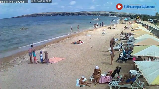 Пляж в Щёлкино, 19.08.2015 - time-lapse с камеры 5 смотреть онлайн