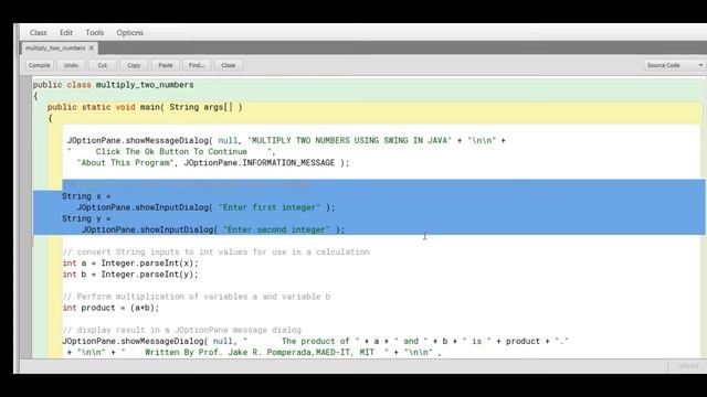Multiply Two Numbers Using Swing in Java смотреть онлайн