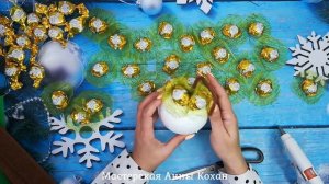 DIY?ЯБЛОКО ИЗ КОНФЕТ своими руками?Идея подарка на Новый год?Что сделать из конфет и шара