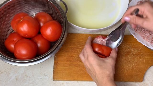 Вкусный Ужин! Фарш и Помидоры. На каждый день и на Праздничный стол! Фаршированные помидоры!