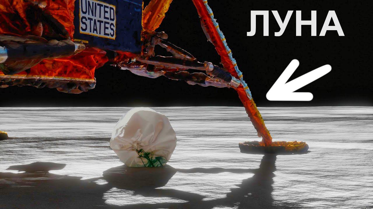 Первый мешок мусора, оставленный людьми на Луне - 3Д диарама смотреть онлайн