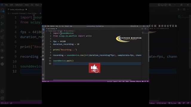 Make Voice Recorder #python #short #pythonprojects #voicerecod