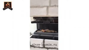 Эксклюзивная отделка трехстороннего камина с топкой АСТОВ ПЗС 8457 от Стройкамин