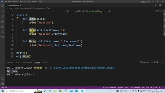 Python Method Overloading | Learn Coding