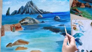 Рисуем море и скалы. МК живопись маслом. для начинающих