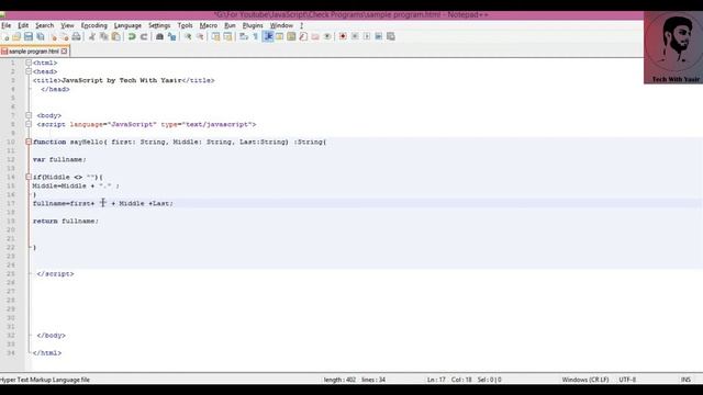 Named Optional Parameters in JavaScript for beginners in (Hindi/Urdu) by TechWithYasir смотреть онлайн