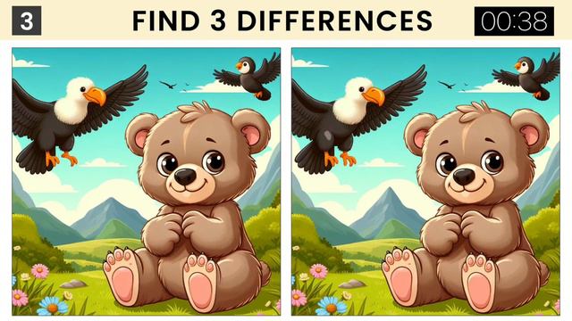 Can You Find All 3 Differences? Spot the differences in 90 seconds смотреть онлайн