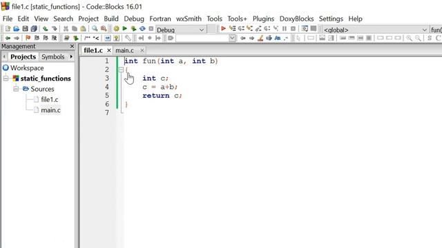 Static Functions in C