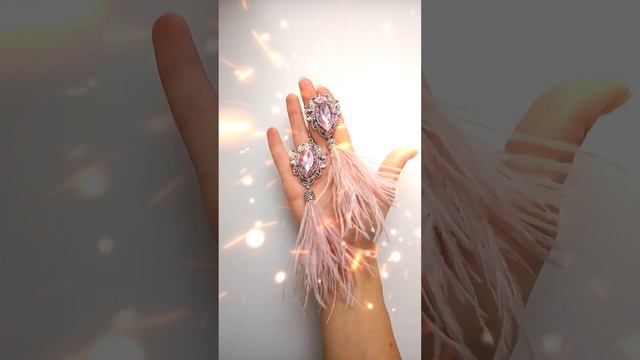 СЕРЬГИ с перьями ручной работы