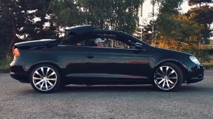 Volkswagen eos 2010 convertible car cabrio black by Yura Vyslotski кабриолет с жесткой крышей