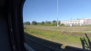 Электропоезд СПб и Ленобласти от Балтийского вокзала до Броневой 12-*: ЭТ2М 055 на Лугу (25.06.22)