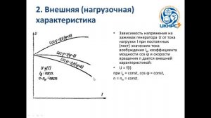 Характеристики синхронного генератора