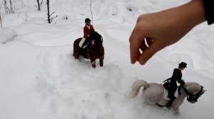 Schleich ЗИМНЯЯ ПРОГУЛКА, Наездники на Лошадях, Шляйх, Schleich Horses in Winter, Schleich Series