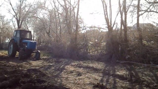ПАШЕМ ОГОРОД НА ТРАКТОРЕ Т 40 С ЮМЗ КАБИНОЙ БЕЗ ПВМ ДЕРЕВЕНСКИЙ ПАРЕНЬ ПЛН 3-35 ДВА КОРПУСА
