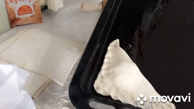 Самса домашняя из обычного слоёного теста/самса с мясом