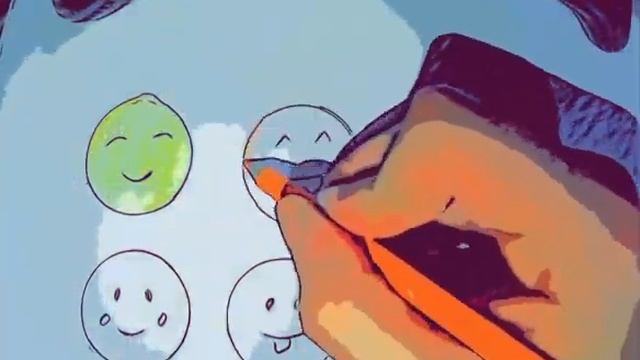 How to draw and color emoticons-Emoji faces coloring Book for Kids