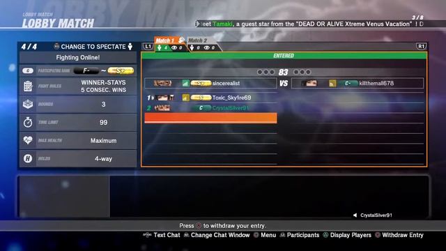 Dead or Alive 6 - Online Ranked Matches (1) (Silver Gaming Network) смотреть онлайн