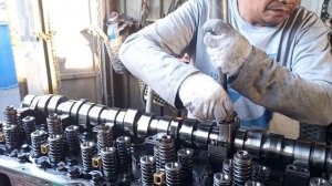 VOLVO PENTA TAD1341GE PART 5 DESMANTLE CAMSHAFT WITH REMIDY SPECIAL TOOLS