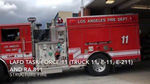 LAFD TASK FORCE 11 structure fire response/with dispatch
