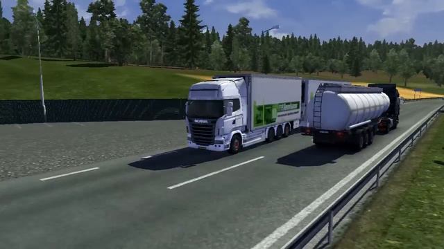 Euro Truck Simulator 2 HD Mega Tandem Trailer v 2.0 смотреть онлайн