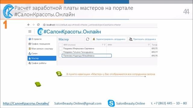Расчет заработной платы мастеров на портале #СалонКрасоты.Онлайн