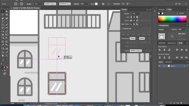 4.  Рисуем городской пейзаж adobe illustrator