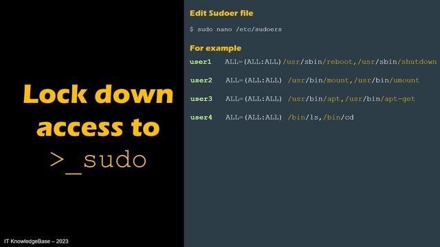 Locking Down Linux Servers with “sudo” command | the principle of least privilege
