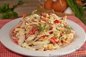 Море вкуса!
САЛАТ "КРАСНОЕ МОРЕ" С КРАБОВЫМИ ПАЛОЧКАМИ