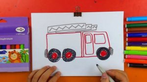Как нарисовать Пожарную машину фломестерами