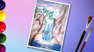 Как нарисовать водопад #рисованиедлядетей #какнарисовать #рисованиедляначинающих