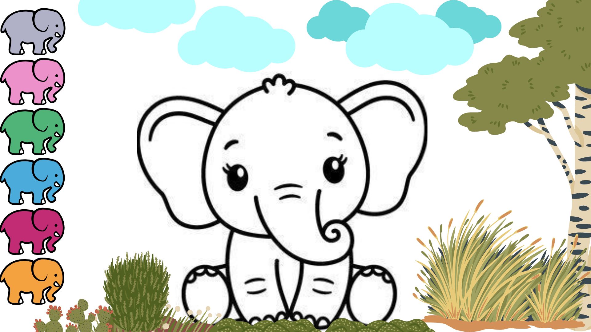Слон детский рисунок самый простой