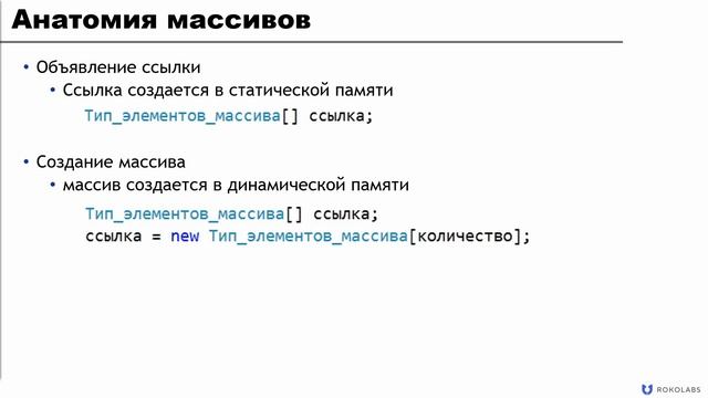 24. Массивы. Анатомия массивов