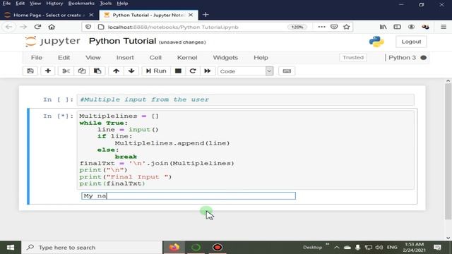 Multi Lines Input From The User | Python 4 You | Lecture 10
