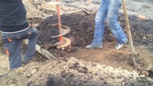 Ямобур бурение свай фундамента крыльца ямобуром хитачи